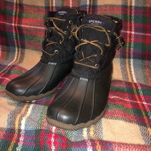 Black Sperry Duck Boots